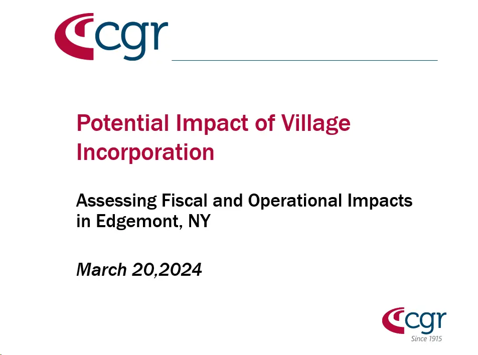Potential Impact of Village Incorporation